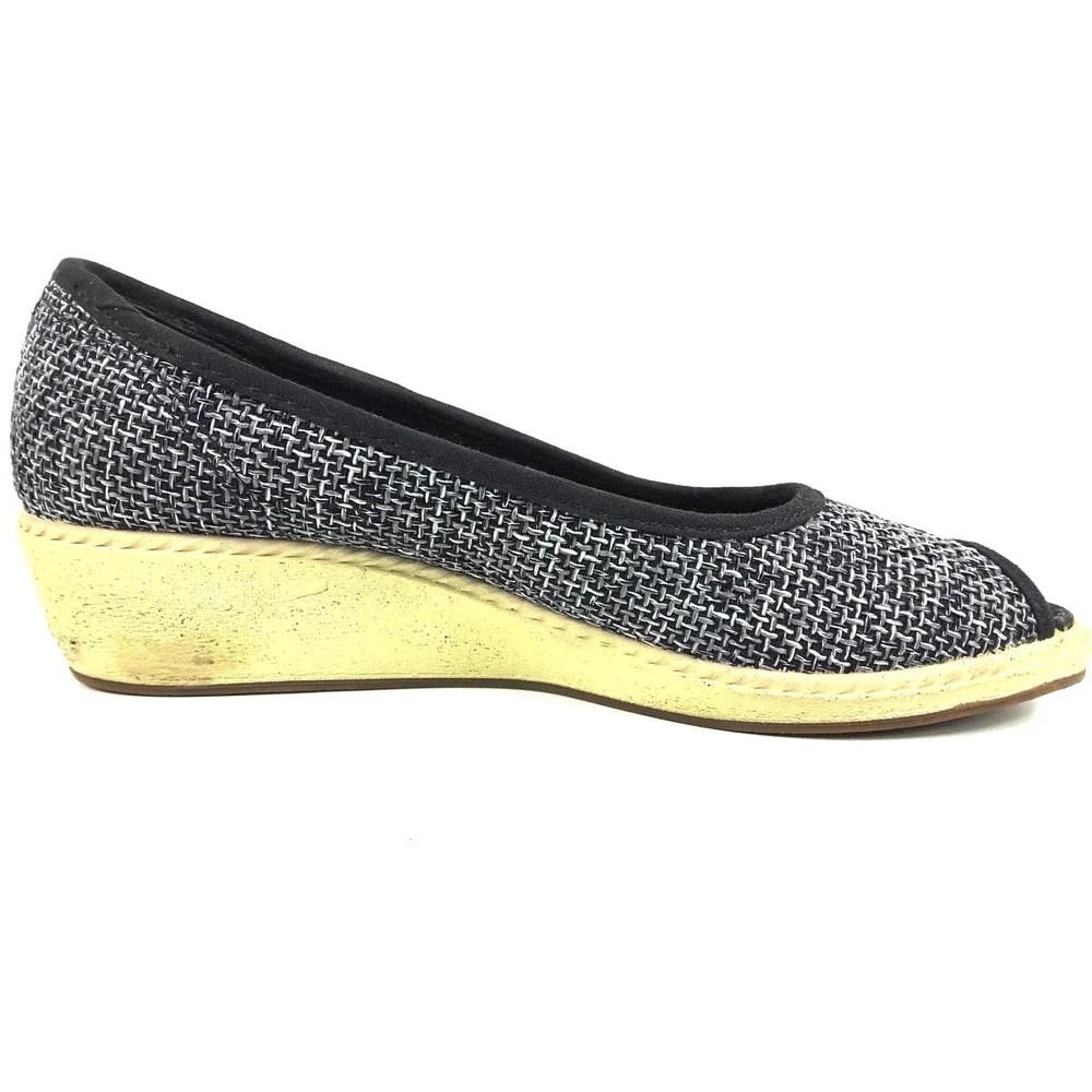 Keen‎ Cortona Women's Black Jute Open Toe Casual Comfort Wedge Shoes Size 7
